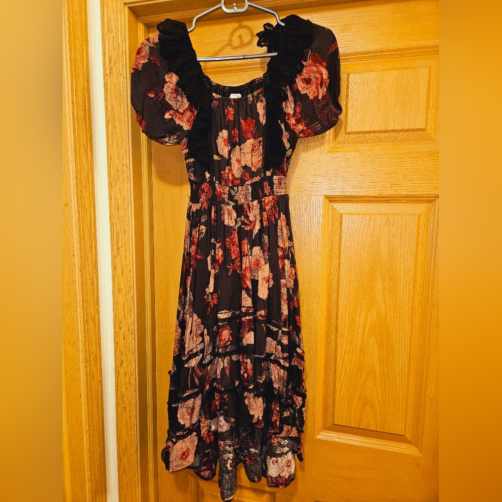 Black Floral Joyfolie Mia Joy Dress Size 7